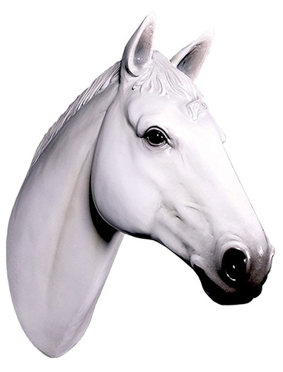 Resin Horse Head White - Click Image to Close